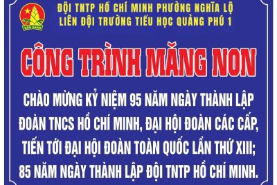 CÔNG TRÌNH MĂNG NON – THIẾU NHI QUẢNG PHÚ 1